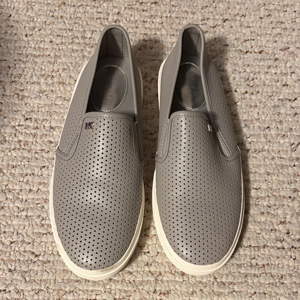 Michael Kors Gray Perforated Slip-On Sneakers